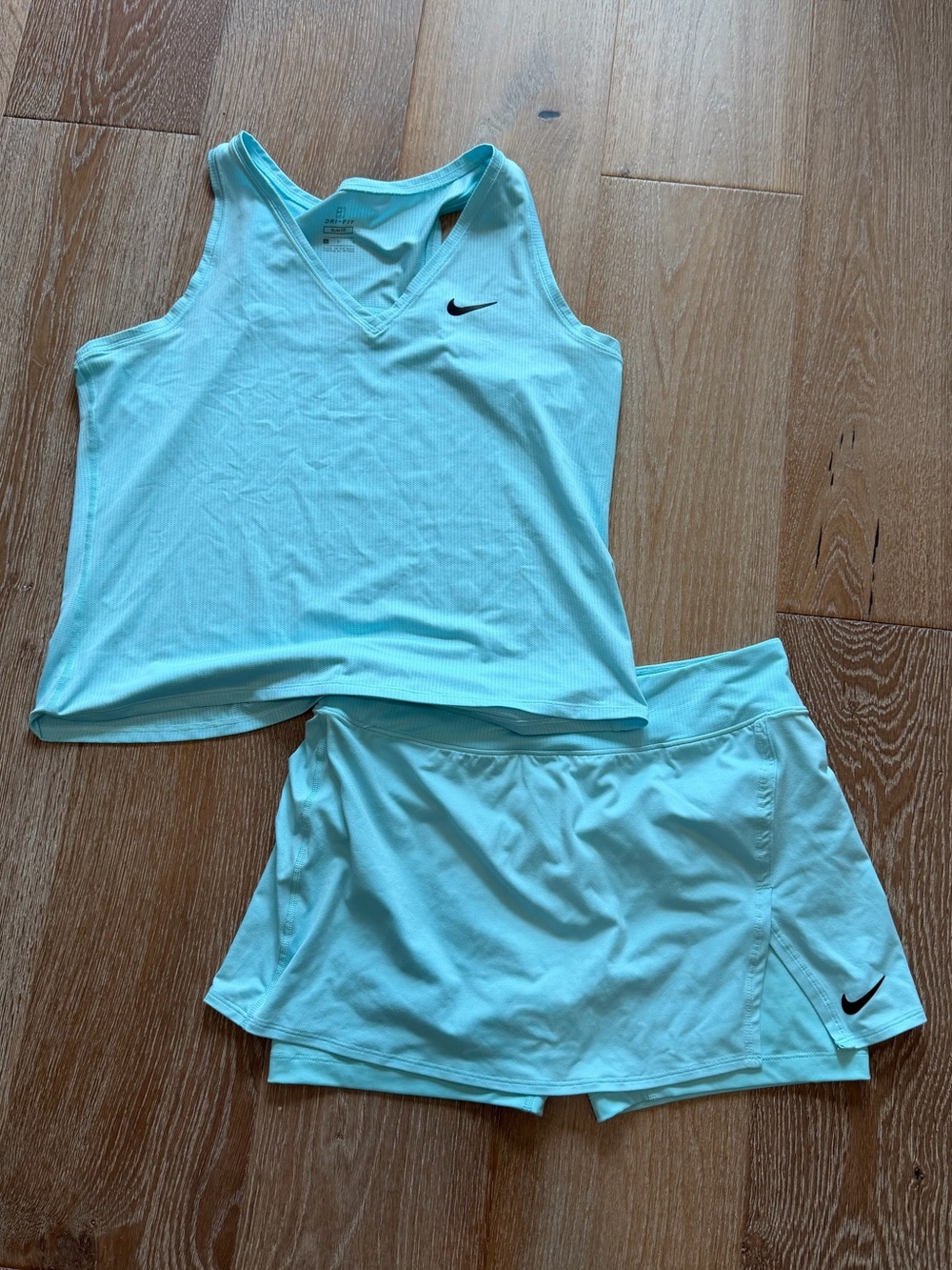 Nike Blue Teal Tennis Workout Set Womens Large Athleisure Preppy Vibes